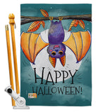 Happy Halloween Bat - Halloween Fall Vertical Impressions Decorative Flags HG112076 Made In USA