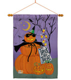 Happy Pumpkin Trio - Halloween Fall Vertical Impressions Decorative Flags HG112084 Made In USA