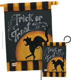 Black Cat Creeping - Halloween Fall Vertical Impressions Decorative Flags HG112075 Made In USA