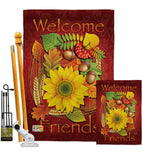 Welcome Friends Fall - Harvest & Autumn Fall Vertical Impressions Decorative Flags HG113040 Made In USA