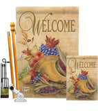 Autumn Cornucopia - Harvest & Autumn Fall Vertical Impressions Decorative Flags HG113042 Made In USA