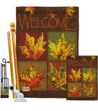 Fall Leaves Collage - Harvest & Autumn Fall Vertical Impressions Decorative Flags HG113048 Made In USA