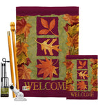 3 Fall Leaves - Harvest & Autumn Fall Vertical Impressions Decorative Flags HG113061 Made In USA