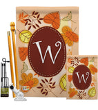 Autumn W Initial - Harvest & Autumn Fall Vertical Impressions Decorative Flags HG130049 Made In USA
