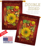 Welcome Friends Fall - Harvest & Autumn Fall Vertical Impressions Decorative Flags HG113040 Made In USA