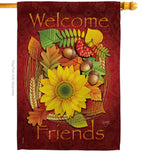 Welcome Friends Fall - Harvest & Autumn Fall Vertical Impressions Decorative Flags HG113040 Made In USA