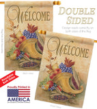 Autumn Cornucopia - Harvest & Autumn Fall Vertical Impressions Decorative Flags HG113042 Made In USA