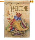 Autumn Cornucopia - Harvest & Autumn Fall Vertical Impressions Decorative Flags HG113042 Made In USA