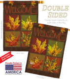 Fall Leaves Collage - Harvest & Autumn Fall Vertical Impressions Decorative Flags HG113048 Made In USA