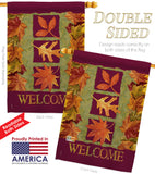 3 Fall Leaves - Harvest & Autumn Fall Vertical Impressions Decorative Flags HG113061 Made In USA