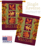 3 Fall Leaves - Harvest & Autumn Fall Vertical Impressions Decorative Flags HG113061 Made In USA
