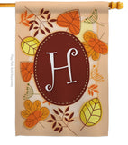 Autumn H Initial - Harvest & Autumn Fall Vertical Impressions Decorative Flags HG130034 Made In USA