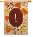 Autumn I Initial - Harvest & Autumn Fall Vertical Impressions Decorative Flags HG130035 Made In USA