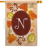 Autumn N Initial - Harvest & Autumn Fall Vertical Impressions Decorative Flags HG130040 Made In USA