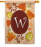 Autumn W Initial - Harvest & Autumn Fall Vertical Impressions Decorative Flags HG130049 Made In USA