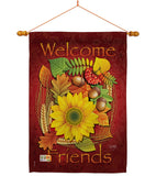 Welcome Friends Fall - Harvest & Autumn Fall Vertical Impressions Decorative Flags HG113040 Made In USA