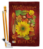 Welcome Friends Fall - Harvest & Autumn Fall Vertical Impressions Decorative Flags HG113040 Made In USA