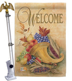 Autumn Cornucopia - Harvest & Autumn Fall Vertical Impressions Decorative Flags HG113042 Made In USA