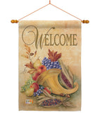 Autumn Cornucopia - Harvest & Autumn Fall Vertical Impressions Decorative Flags HG113042 Made In USA