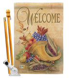 Autumn Cornucopia - Harvest & Autumn Fall Vertical Impressions Decorative Flags HG113042 Made In USA