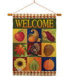 Autumn Collage - Harvest & Autumn Fall Vertical Impressions Decorative Flags HG113046 Made In USA