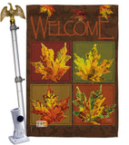 Fall Leaves Collage - Harvest & Autumn Fall Vertical Impressions Decorative Flags HG113048 Made In USA