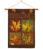 Fall Leaves Collage - Harvest & Autumn Fall Vertical Impressions Decorative Flags HG113048 Made In USA
