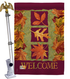 3 Fall Leaves - Harvest & Autumn Fall Vertical Impressions Decorative Flags HG113061 Made In USA