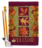 3 Fall Leaves - Harvest & Autumn Fall Vertical Impressions Decorative Flags HG113061 Made In USA