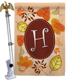 Autumn H Initial - Harvest & Autumn Fall Vertical Impressions Decorative Flags HG130034 Made In USA
