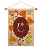 Autumn U Initial - Harvest & Autumn Fall Vertical Impressions Decorative Flags HG130047 Made In USA