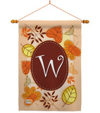 Autumn W Initial - Harvest & Autumn Fall Vertical Impressions Decorative Flags HG130049 Made In USA