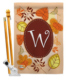 Autumn W Initial - Harvest & Autumn Fall Vertical Impressions Decorative Flags HG130049 Made In USA