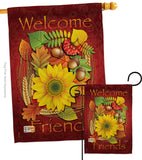 Welcome Friends Fall - Harvest & Autumn Fall Vertical Impressions Decorative Flags HG113040 Made In USA
