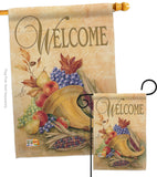 Autumn Cornucopia - Harvest & Autumn Fall Vertical Impressions Decorative Flags HG113042 Made In USA