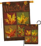Fall Leaves Collage - Harvest & Autumn Fall Vertical Impressions Decorative Flags HG113048 Made In USA