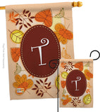 Autumn T Initial - Harvest & Autumn Fall Vertical Impressions Decorative Flags HG130046 Made In USA
