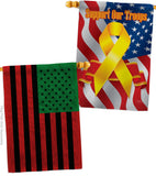 African American - Historic Americana Vertical Impressions Decorative Flags HG140726 Made In USA