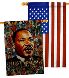 MLK Dream - Patriotic Americana Vertical Impressions Decorative Flags HG130434 Made In USA