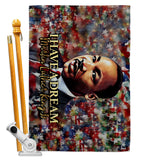 I Have A Dream - Patriotic Americana Horizontal Impressions Decorative Flags HG130433 Made In USA