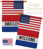 US Welcome - Merchant Special Occasion Vertical Impressions Decorative Flags HG140854 Made In USA