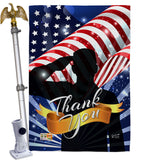Thank You - Military Americana Vertical Impressions Decorative Flags HG137004 Made In USA