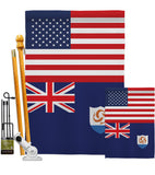 Anguilla US Friendship - Nationality Flags of the World Vertical Impressions Decorative Flags HG140277 Made In USA
