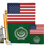 Arab League US Friendship - Nationality Flags of the World Vertical Impressions Decorative Flags HG140281 Made In USA