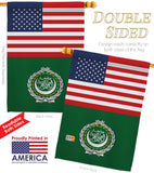Arab League US Friendship - Nationality Flags of the World Vertical Impressions Decorative Flags HG140281 Made In USA