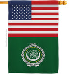 Arab League US Friendship - Nationality Flags of the World Vertical Impressions Decorative Flags HG140281 Made In USA