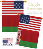 Belarus US Friendship - Nationality Flags of the World Vertical Impressions Decorative Flags HG140295 Made In USA