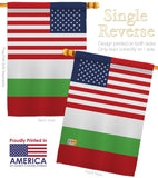 Bulgaria US Friendship - Nationality Flags of the World Vertical Impressions Decorative Flags HG140323 Made In USA