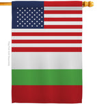 Bulgaria US Friendship - Nationality Flags of the World Vertical Impressions Decorative Flags HG140323 Made In USA