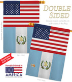 Guatemala US Friendship - Nationality Flags of the World Vertical Impressions Decorative Flags HG140391 Made In USA
